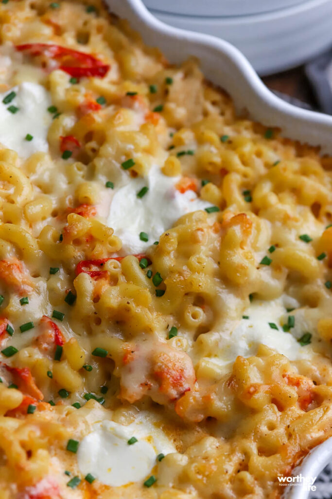 gooey White Cheddar Mac and Cheese with Lobster ecipe