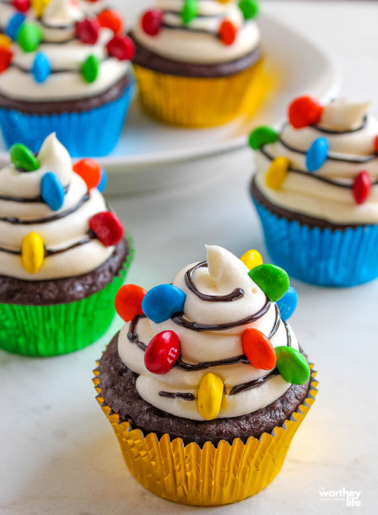 Christmas Lights Cupcakes