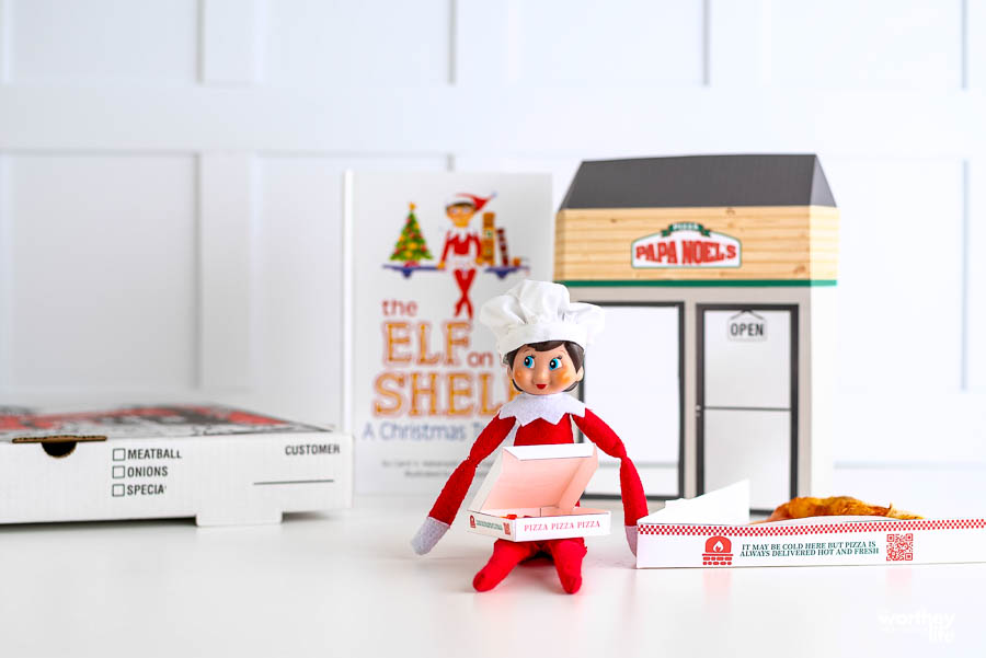 elf on the shelf pizza scene idea