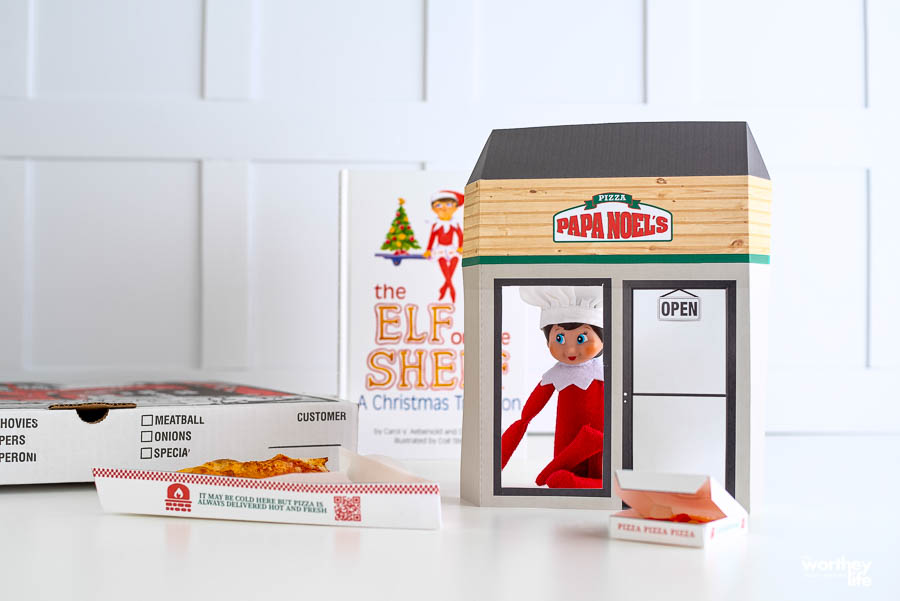 Elf on the Shelf Pizza Scene  Free Elf on the Shelf Printable DIY