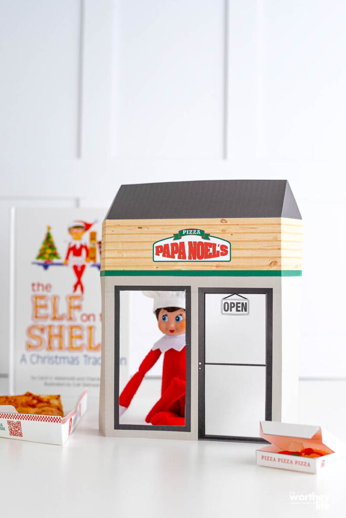 Elf on the Shelf Printable Idea For A Pizza Scene Craft