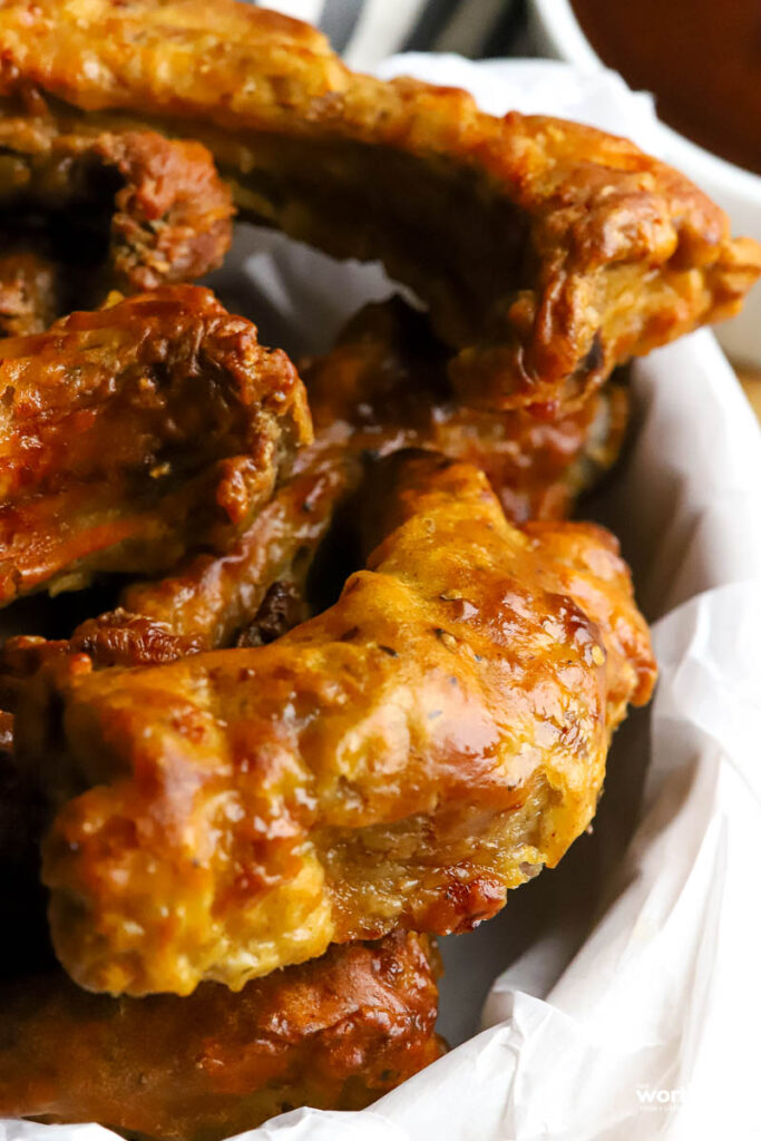 air fryer ribs in bowl