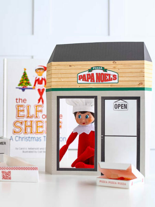 Elf on the Shelf Pizza Scene Free Printable