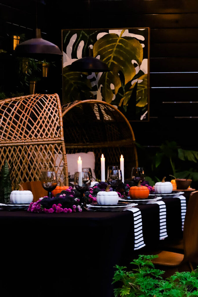 tablescape shown at dusk