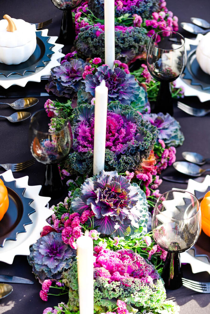 purple kale centerpiece