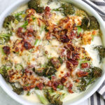 Broccoli with Prosciutto & Cream Gruyère sauce