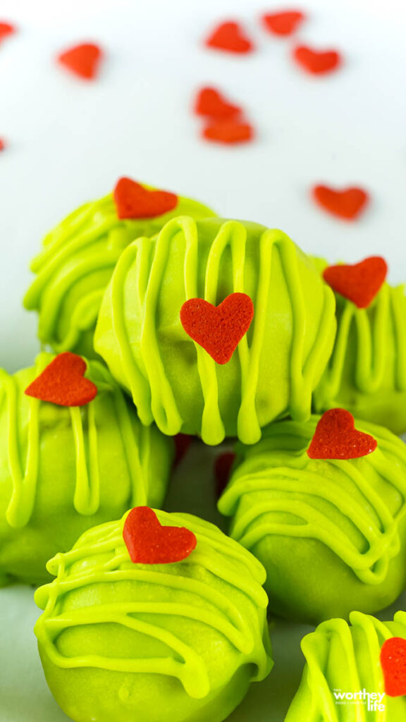 green dessert with heart shaped