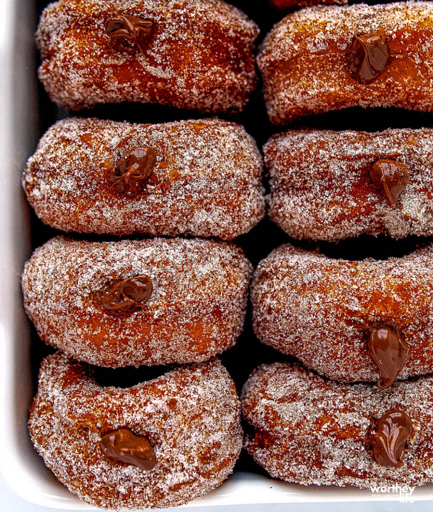 Nutella Stuffed Donuts with Espresso Sugar