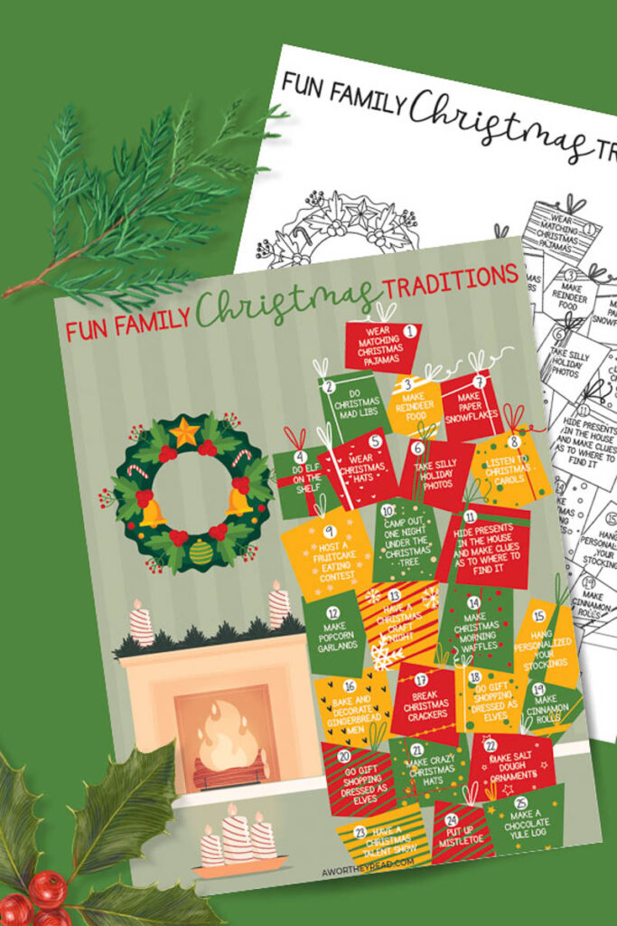 family Christmas traditions free printable
