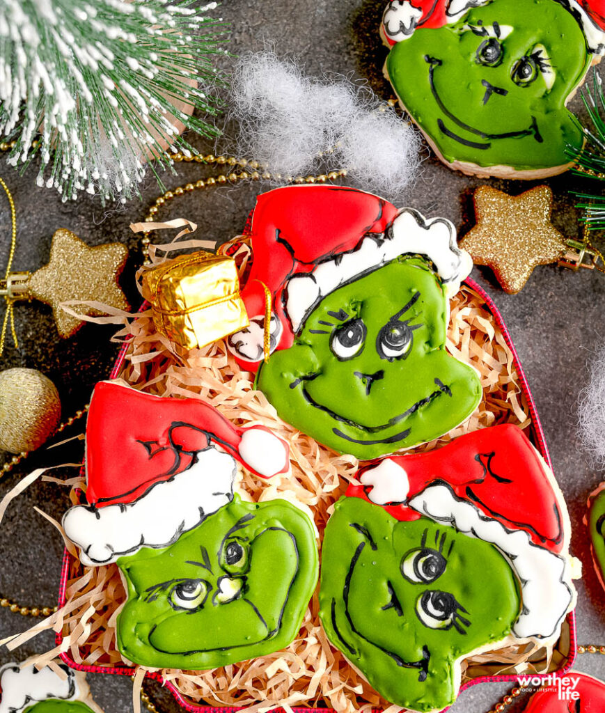 green cookies on a plate