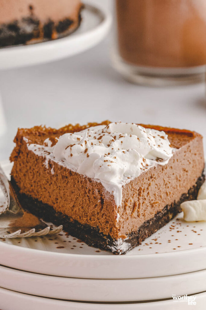 hot chocolate cake on white plate with whipped topping