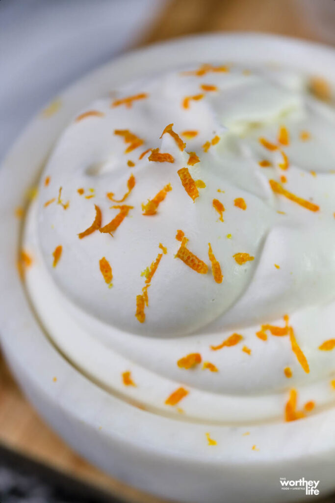 homemade whipped cream in a bowl