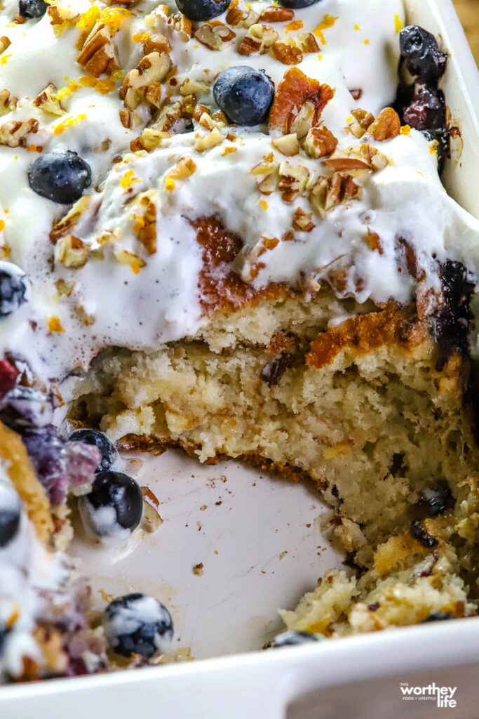 leftover french toast casserole in a baking dish