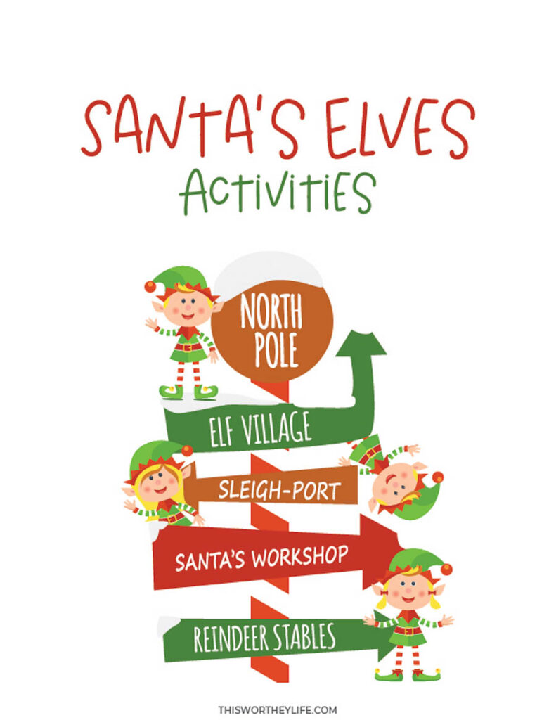 Santa's Elves Free Activity Packet