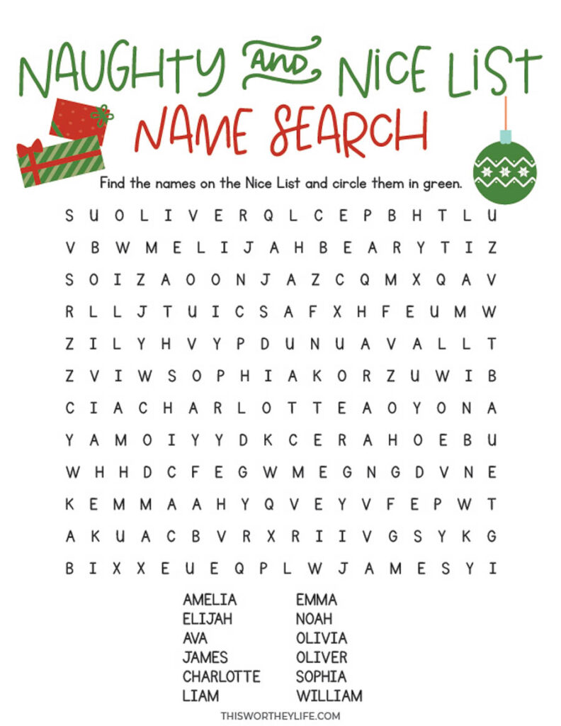 Santa Elve's free printable