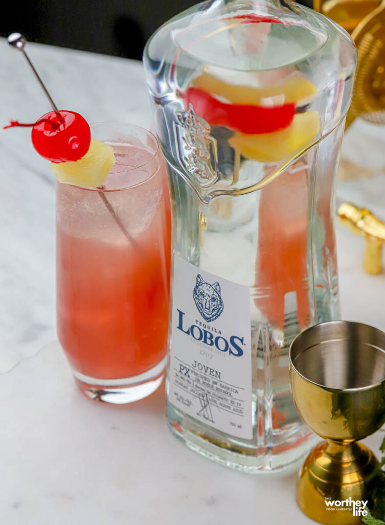 pink bubbly made with tequila