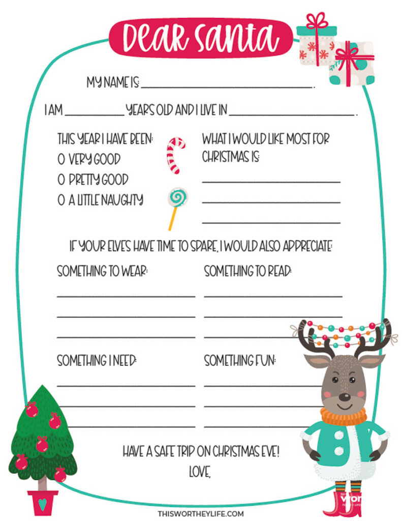 Santa Letter Template Idea