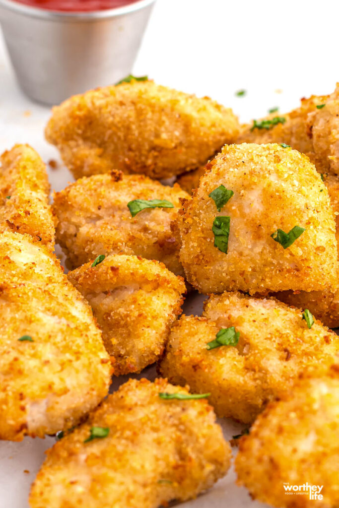 air fryer chicken nuggets on a plate