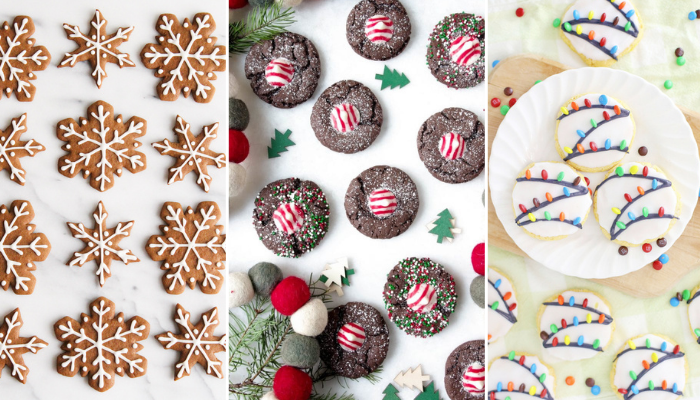 three varieties of christmas cookie recipes