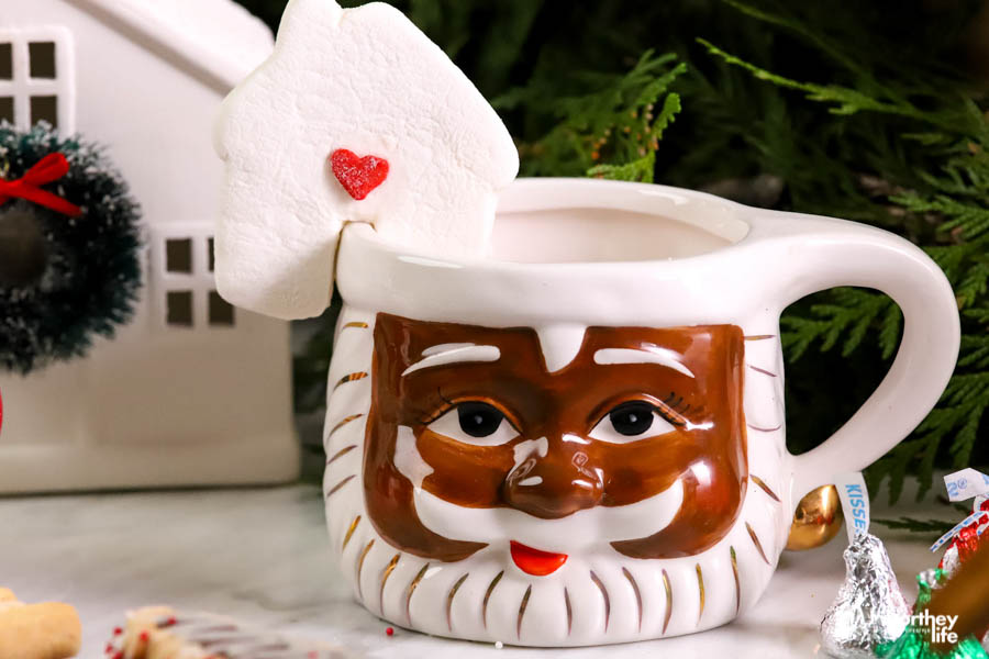 santa mug with marshmallow topper