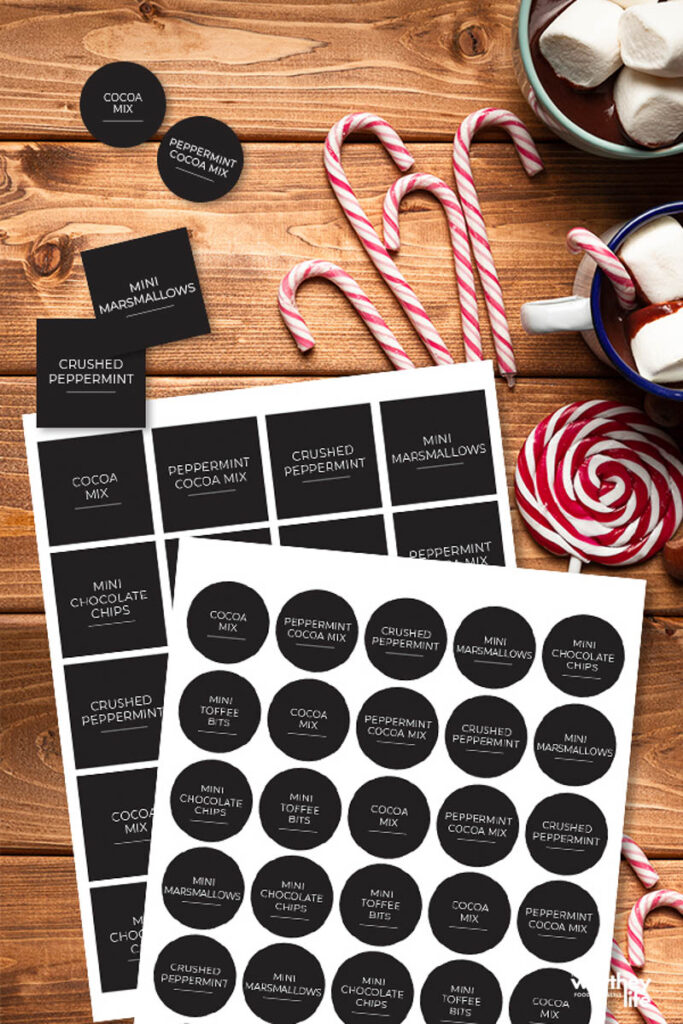 free hot cocoa label printables