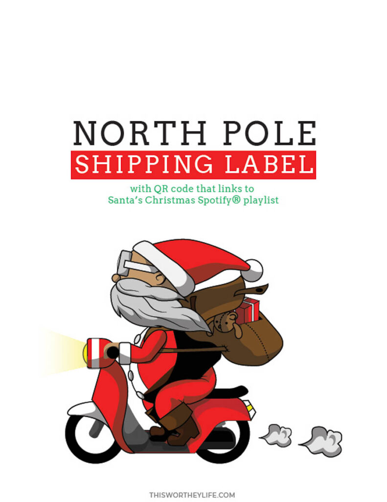 north pole shipping labels