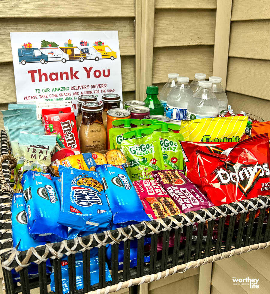 snack station idea for delivery drivers