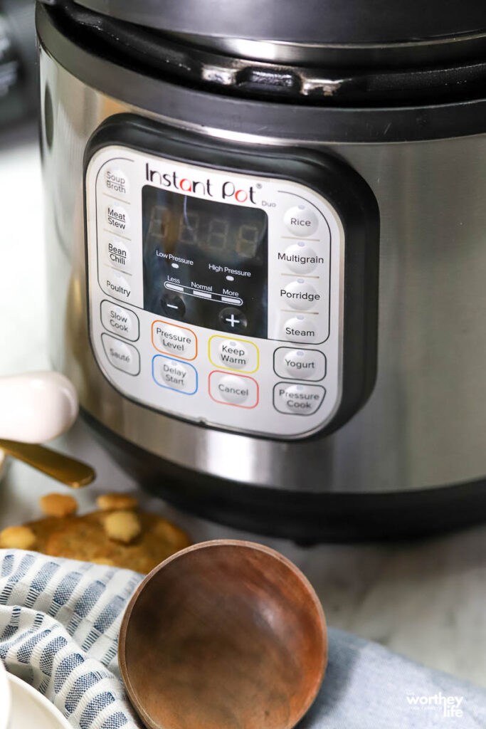 a soup ladle and a Instant Pot