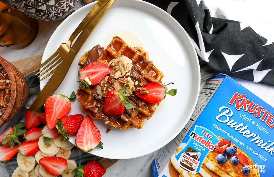stuffed french toast waffles and nutella
