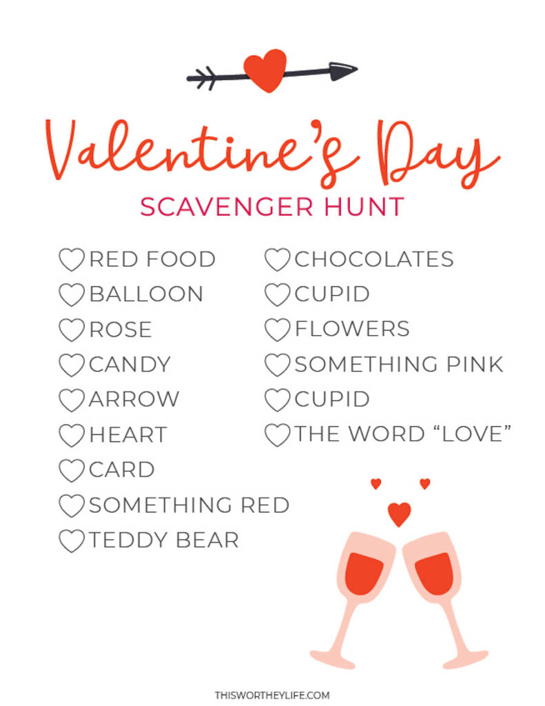 valentine's day scavenger hunt printable