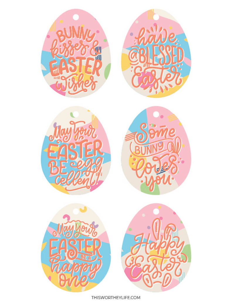 free Easter gift tag printables