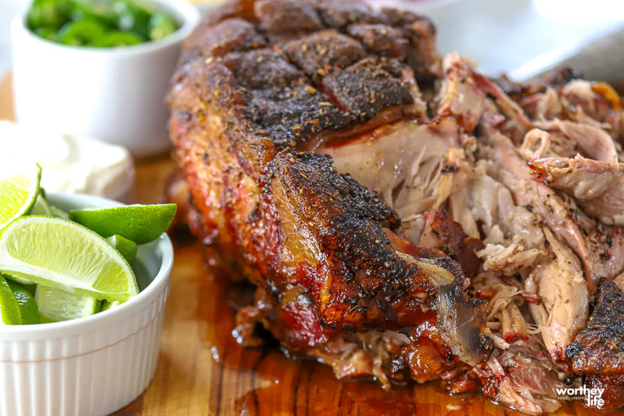 pork shoulder on cutting board