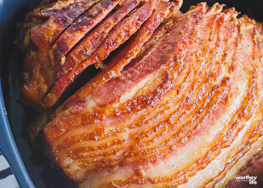 spiral ham sliced in the air fryer