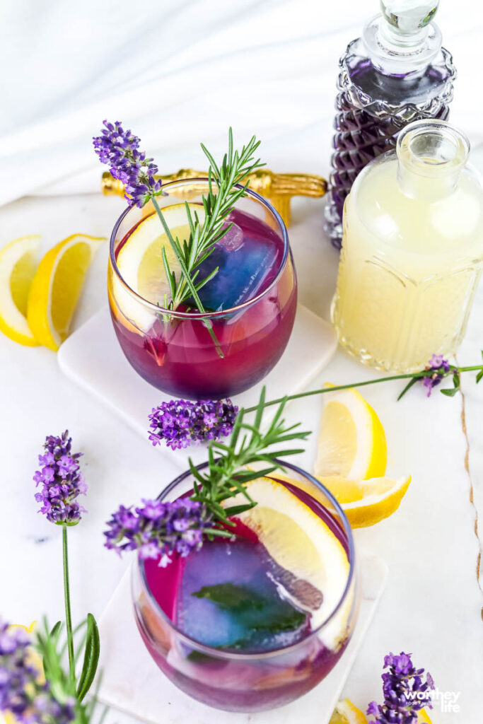 glasses of our Blueberry Lavender Lemonade