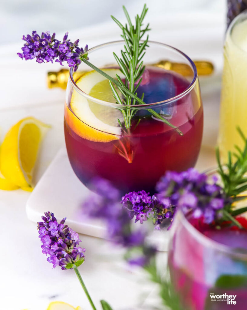 glasses filled with our blueberry lavender lemonade