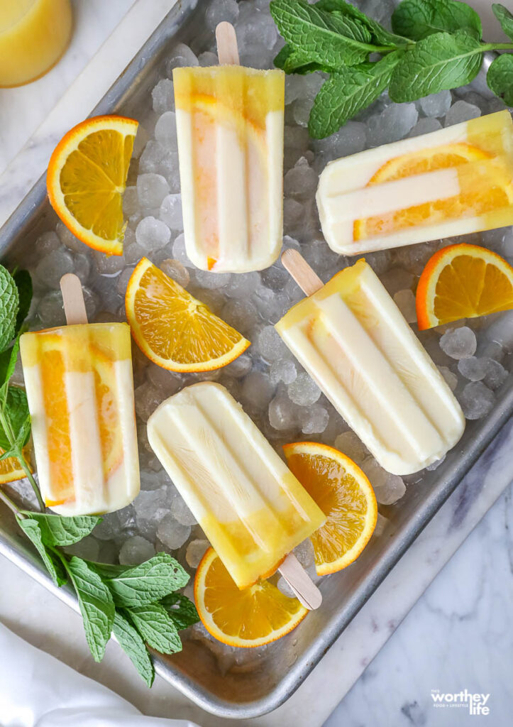 Mint + Orange Popsicles 