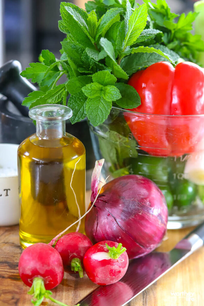 fresh veggies for a salad