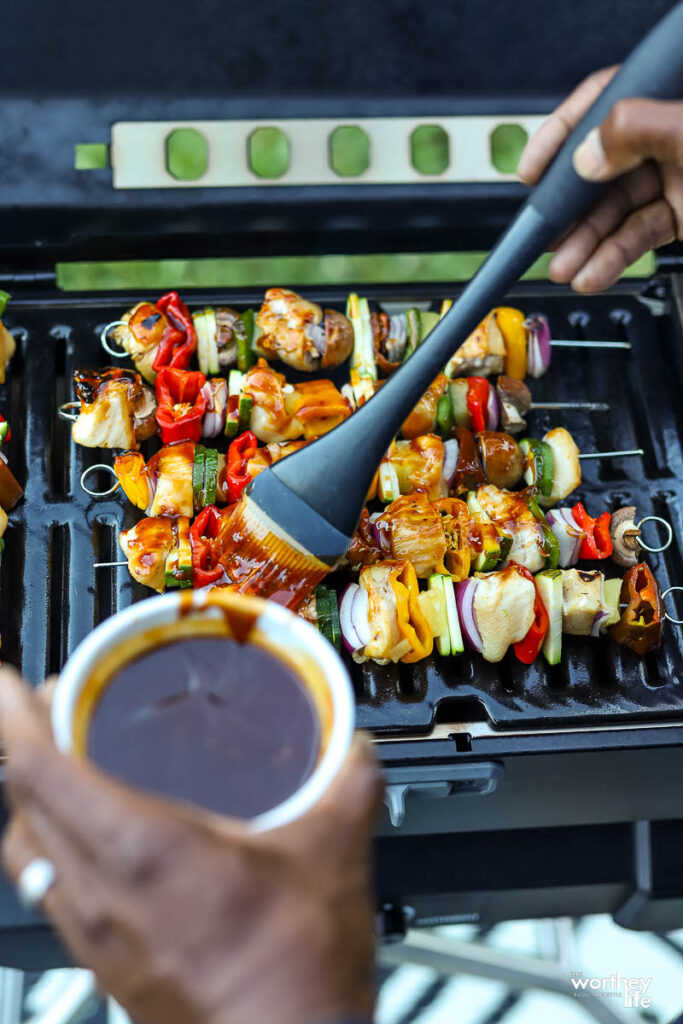 making a marinade for kabobs