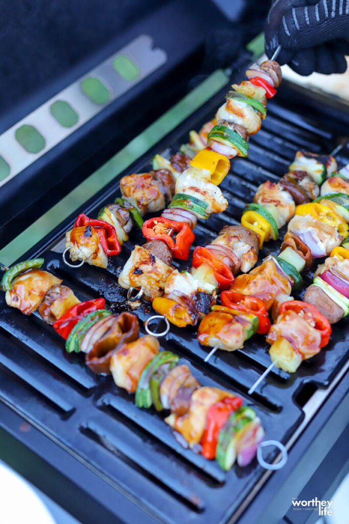 kabobs on the grill