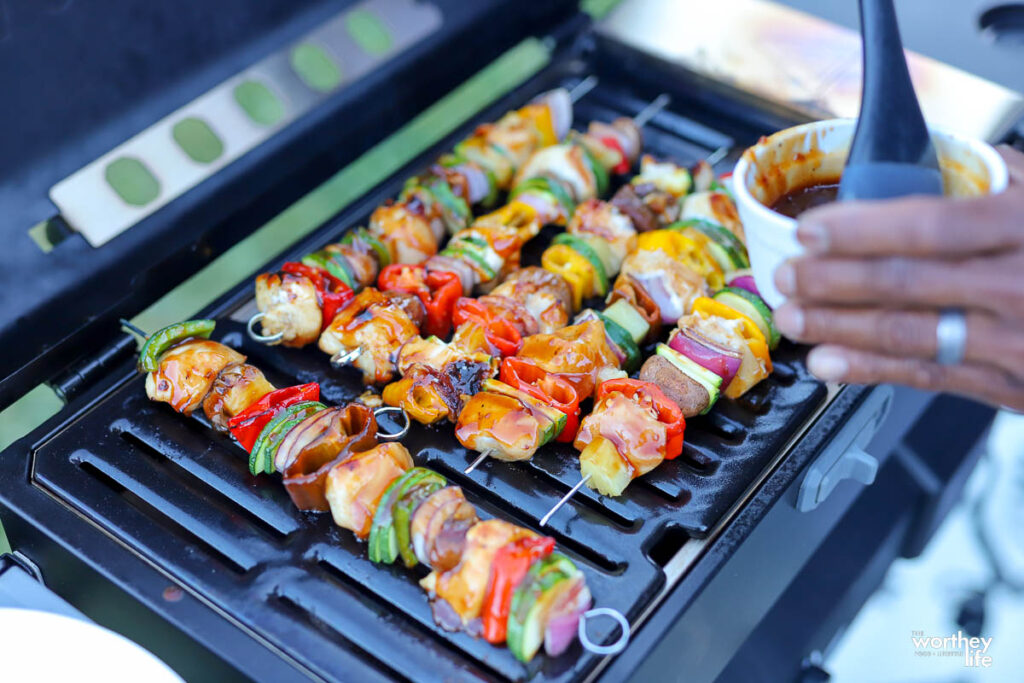 kabobs on the grill