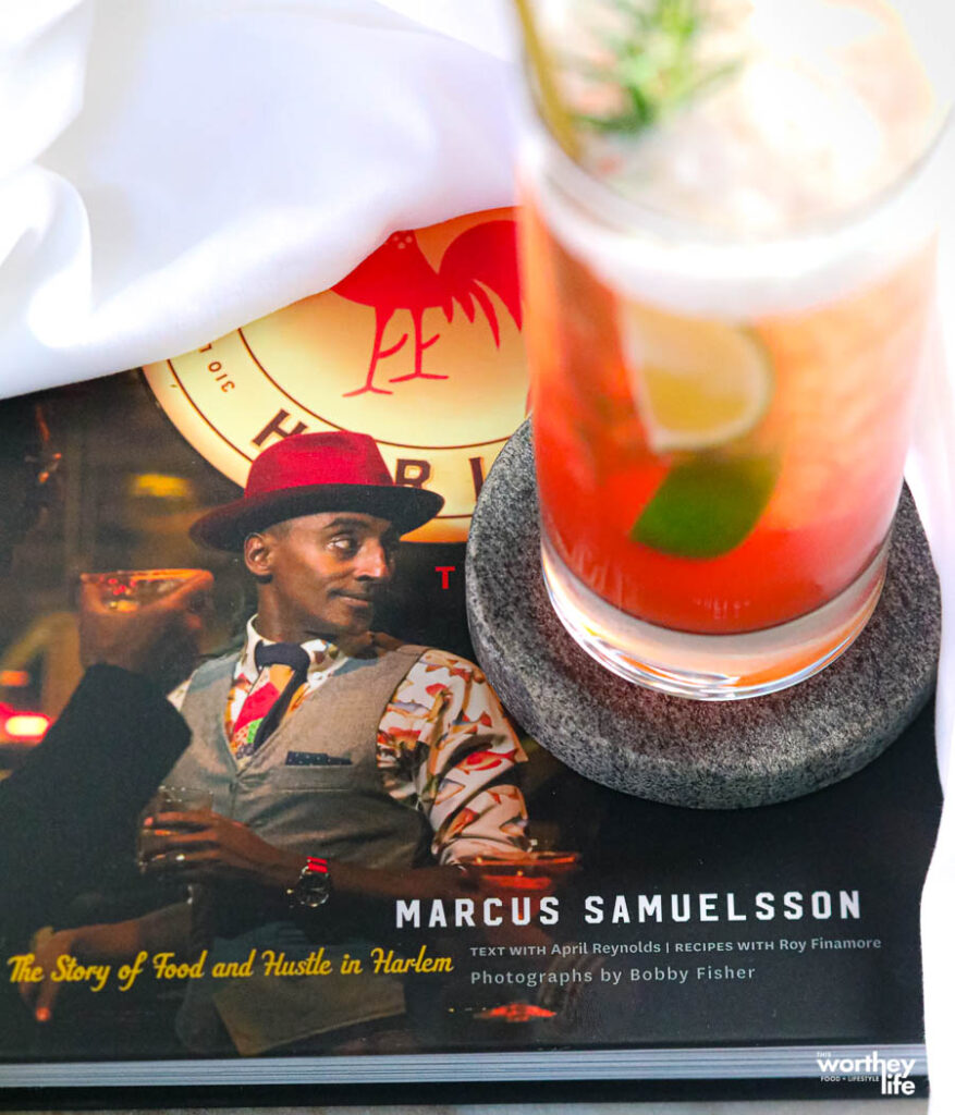 cocktail and a cookbook