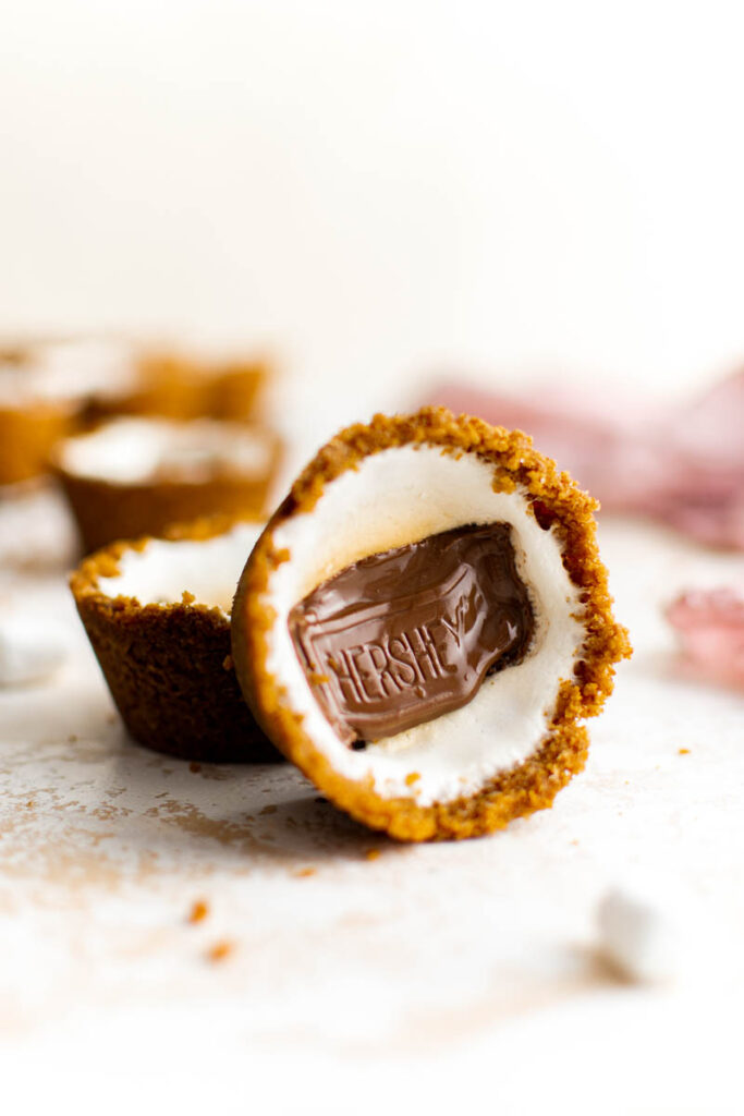 s'more cookie cup on white background