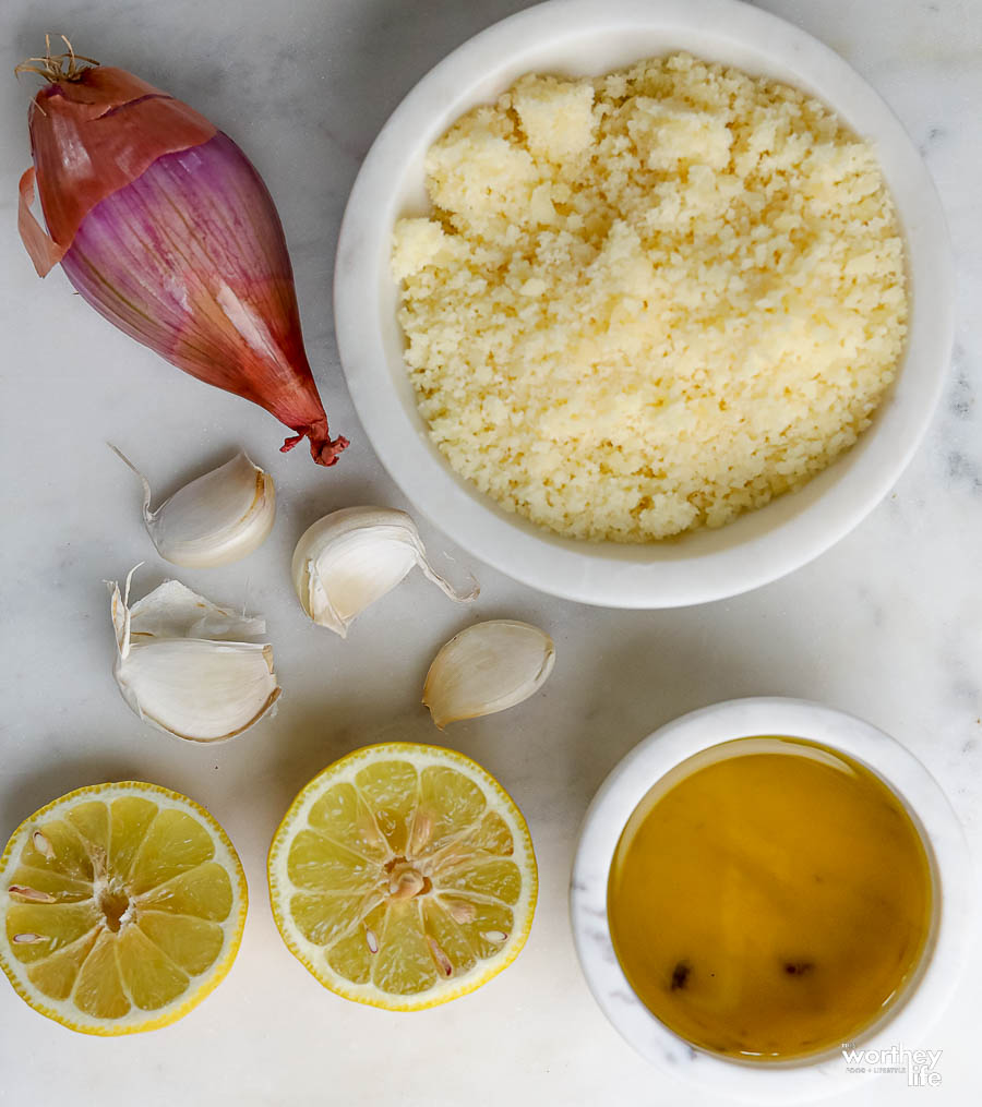 Ingredients to make a homemade pasta dish