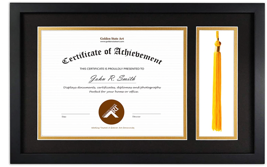 Golden State Art, Wood Diploma Tassel Shadow Box