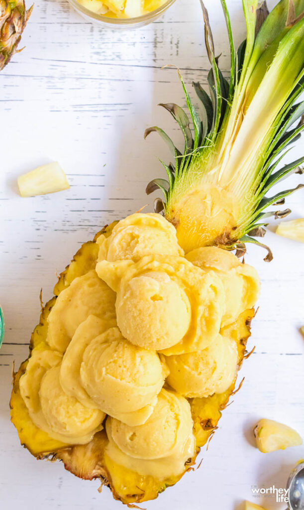 Pineapple Ice Cream in a Pineapple
