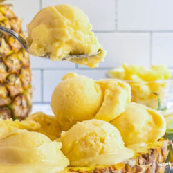 Pineapple Ice Cream in a Pineapple