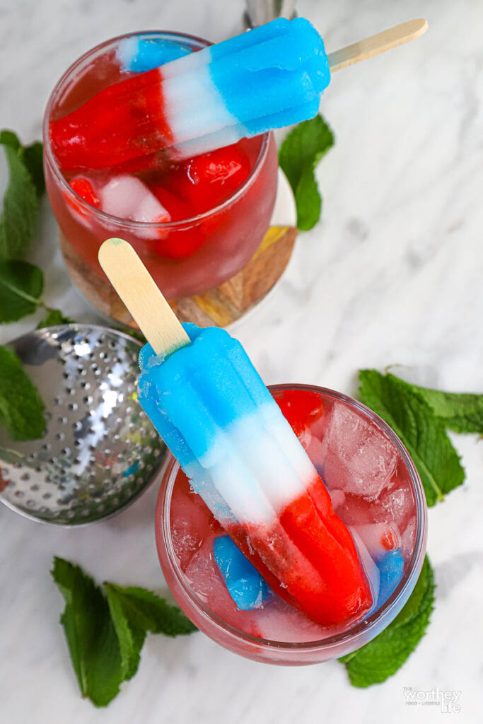 bomb popsicles in a cocktail