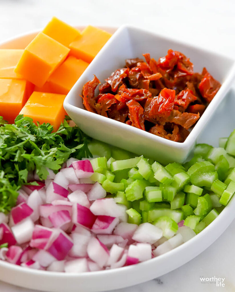 Fresh ingredients for a stuffed tuna salad recipe