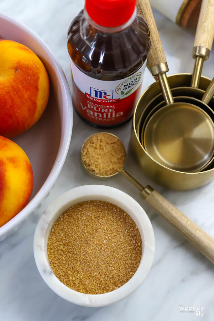 ingredients for making a peach galette