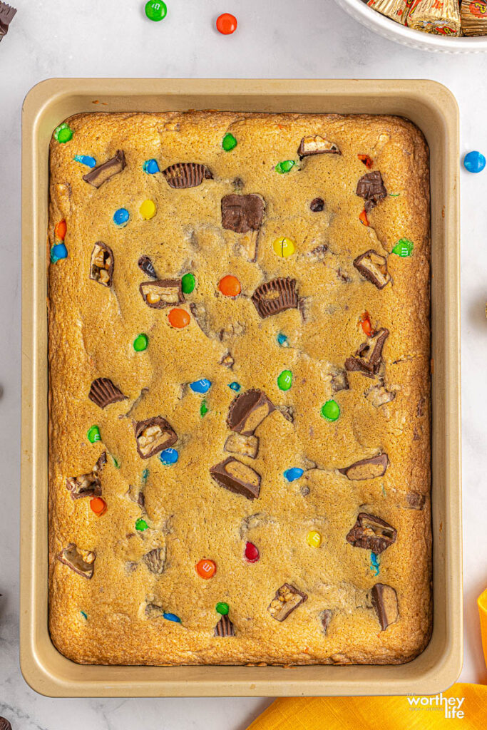 Cookie Bars on a sheet tray